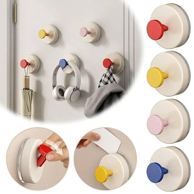 Reusable Heavy-Duty Suction Cup Hooks (Set of 4) – Removable Waterproof Wall Hooks;f
