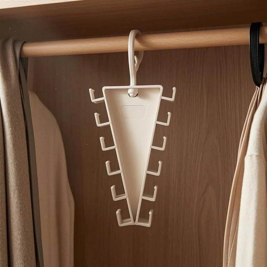 V-Shaped Clothing Organizer Hanger | 12-Hook Double-Sided Closet Storage :f