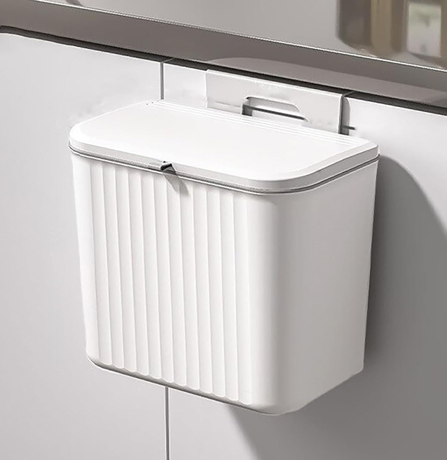 Multipurpose Hanging Garbage Bin – Kitchen Cabinet Door Trash Can with Lid (7L): f