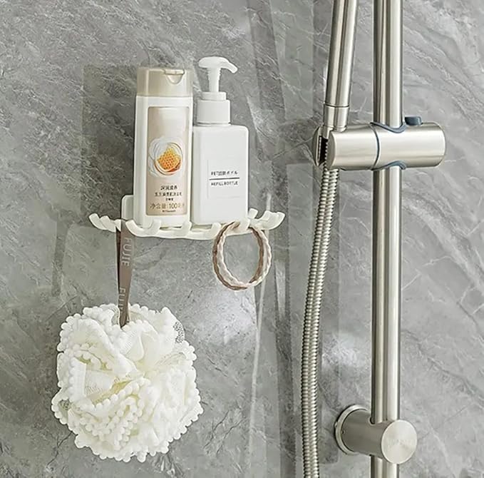 Wall Mounted Dish with Hooks – Space Saving Bathroom Organizer: f