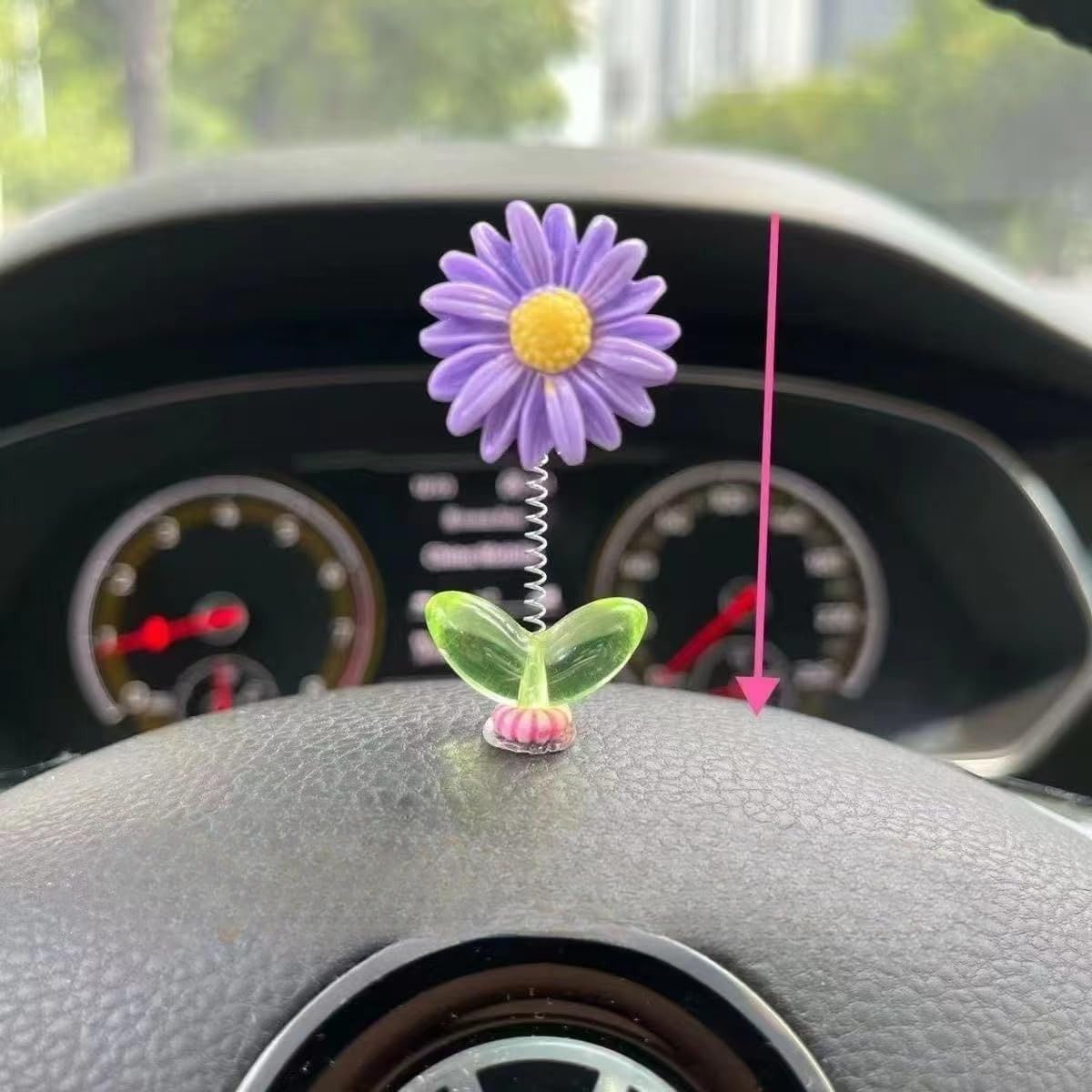 Cute Dancing Sunflower Car Dashboard Decor – Mini Shaking Flower Set (5 PCS);f