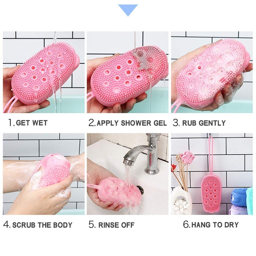 Silicone Body Scrubber with Soap for Shower : f