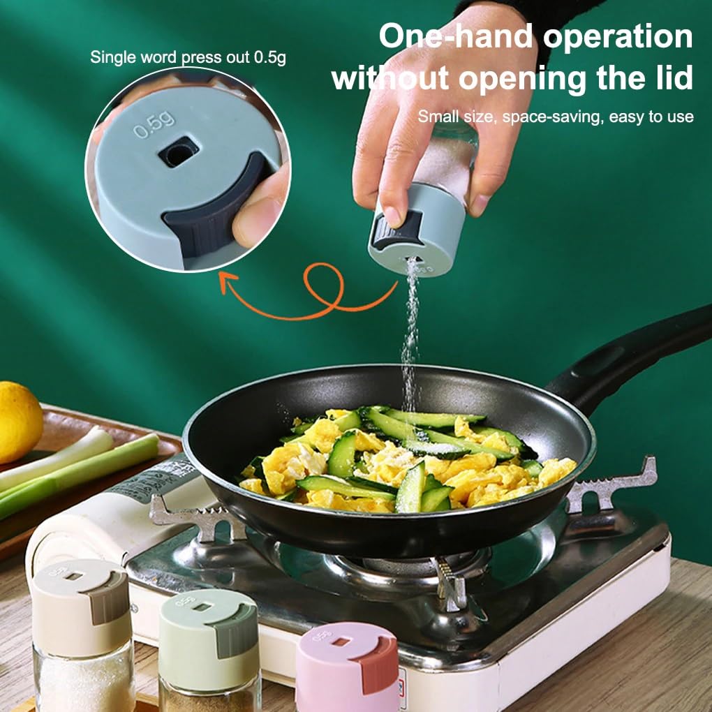 Glass Measure Spice Bottle for Kitchen - For All Spices, Seasoning Made Easy-.g