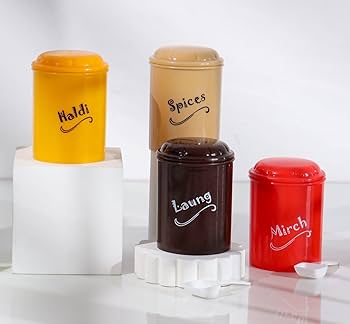 8-Piece Spice Jar Set (300ml Each) – BPA-Free Plastic Kitchen Storage Containers for Sugar & Spices: g