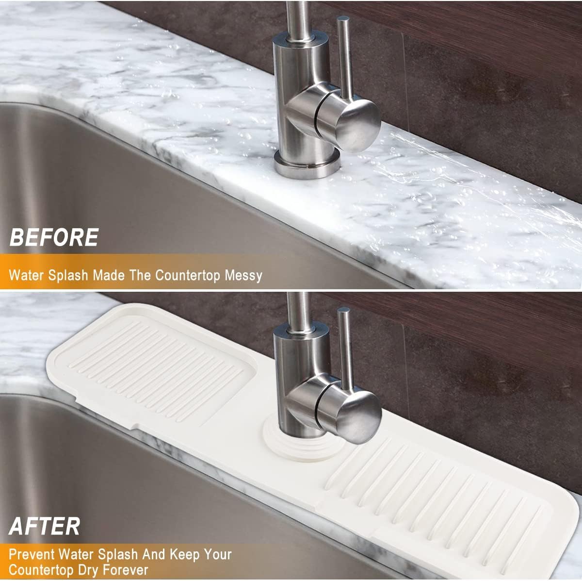 Silicone faucet Mat- No more Wet Sink Area- .g
