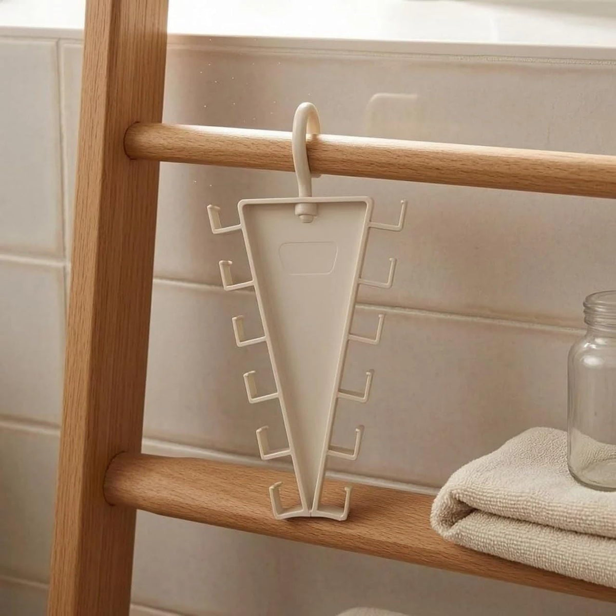 V-Shaped Clothing Organizer Hanger | 12-Hook Double-Sided Closet Storage :f