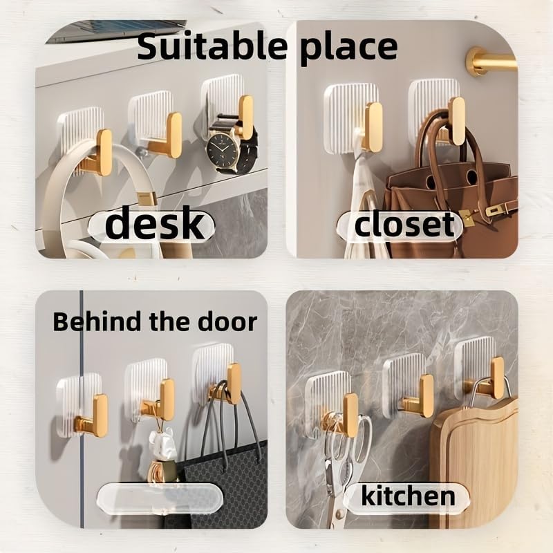 Premium Acrylic Wall Hook | Self Adhesive No Drill Towel Hanger for Bathroom, Kitchen & Home :f