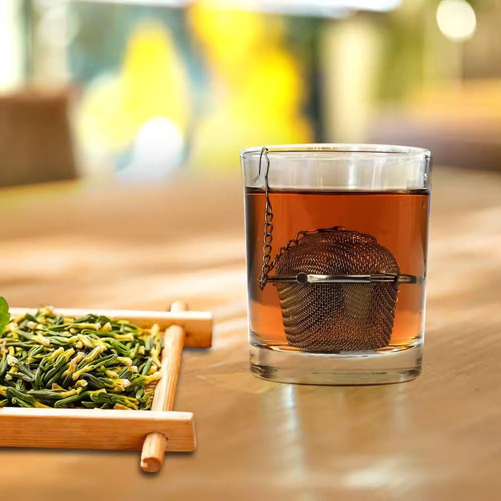 Reusable Stainless Steel Tea Infuser | Mesh Tea Filter with Hook & Long Chain :f