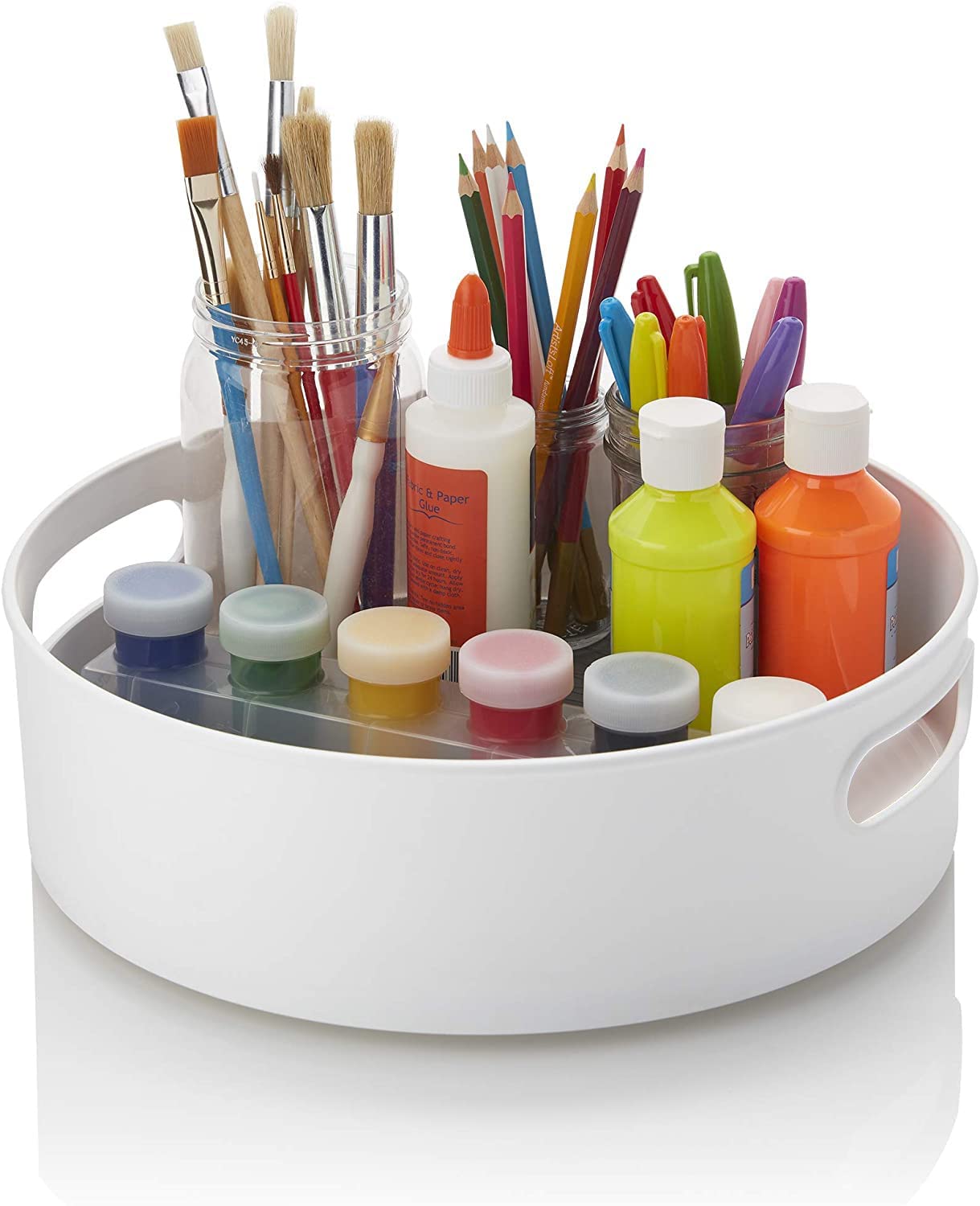 Space-Saving Rotating Organizer Tray (360°) – Easy-Access Kitchen, Pantry & Fridge Storage Solution (White): f
