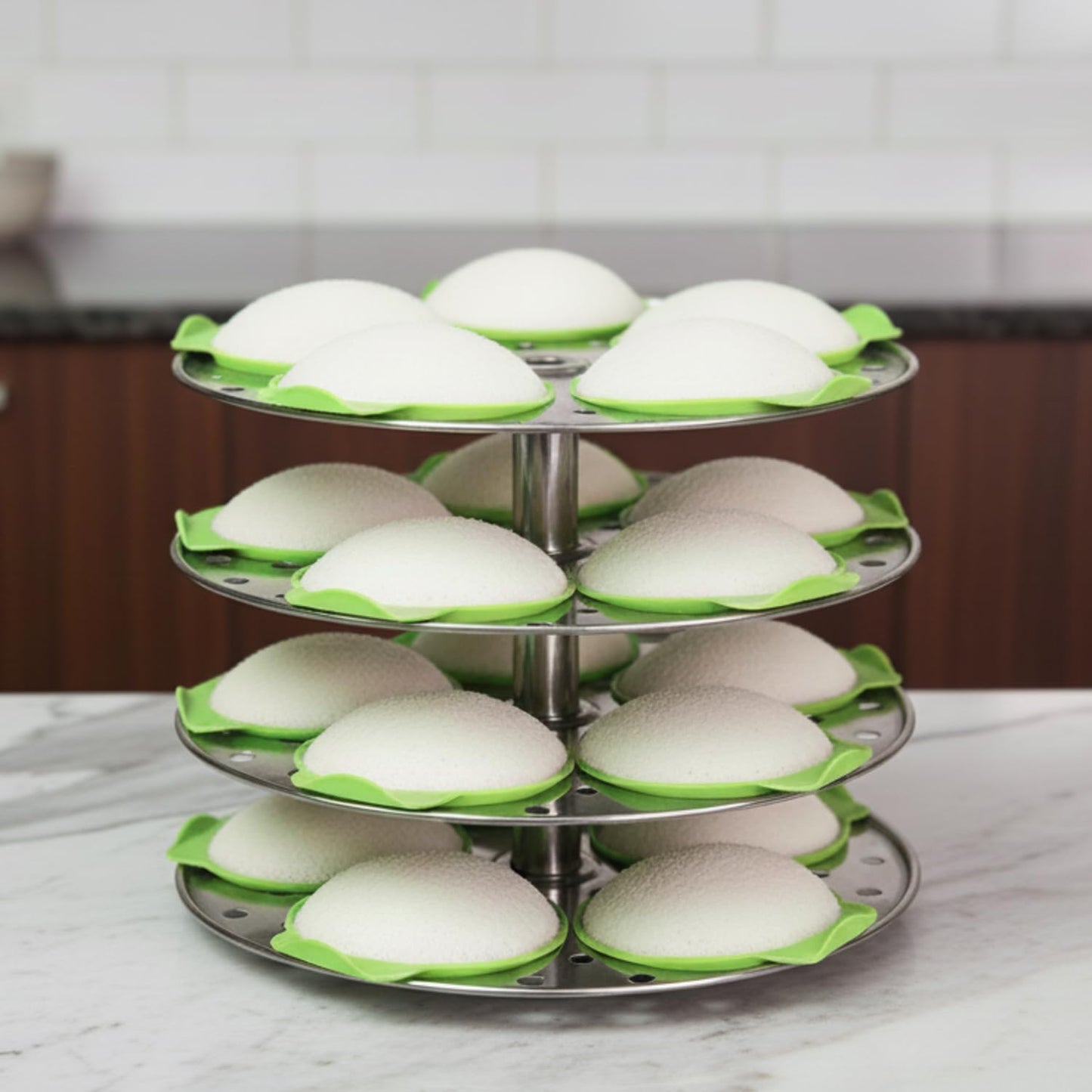 Reusable Silicone Idli Moulds (Set of 8) – Non-Stick BPA-Free Idli Maker Cups; f
