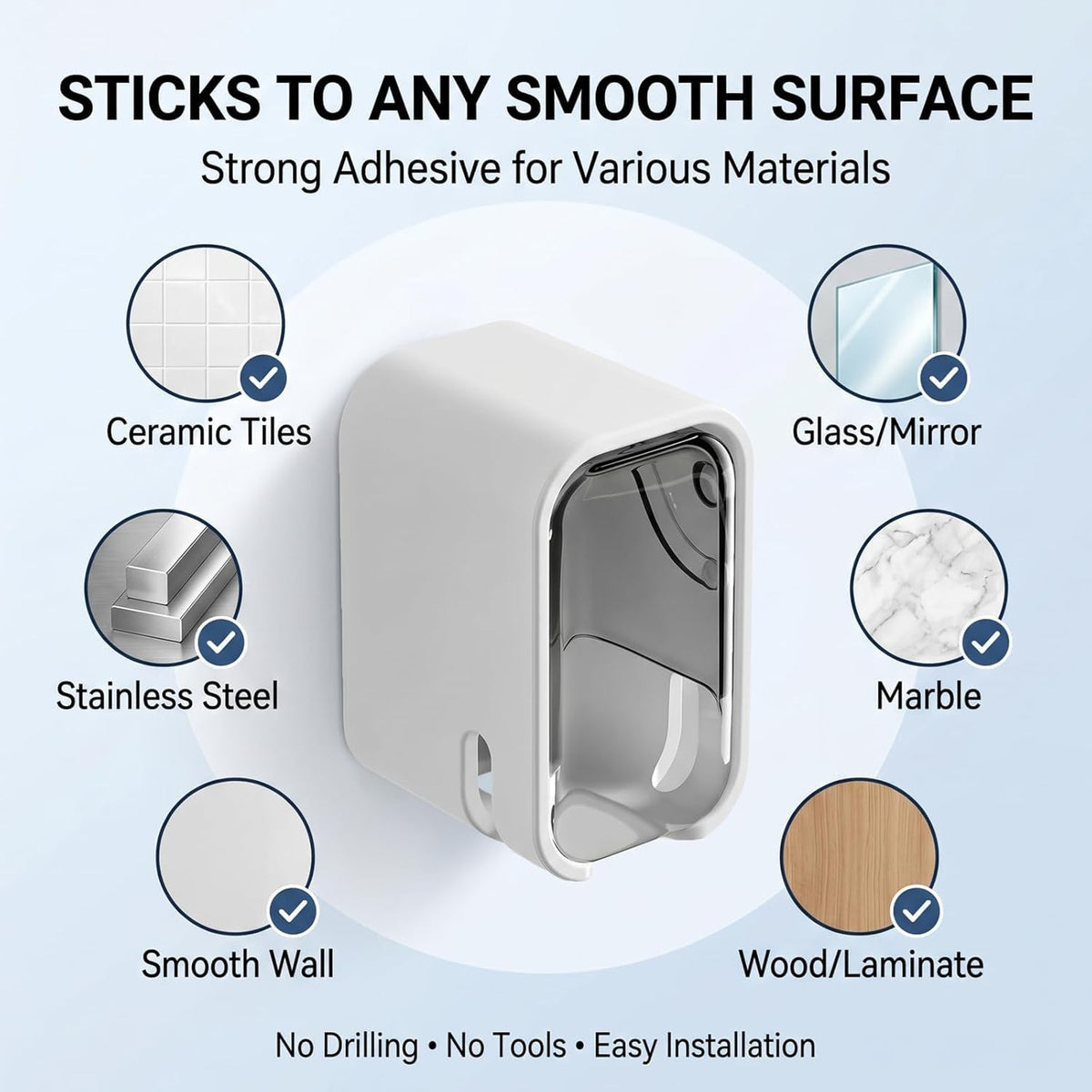 Wall Mounted Toothbrush Holder with Flip Cover | Single Slot Toothbrush Organizer :f