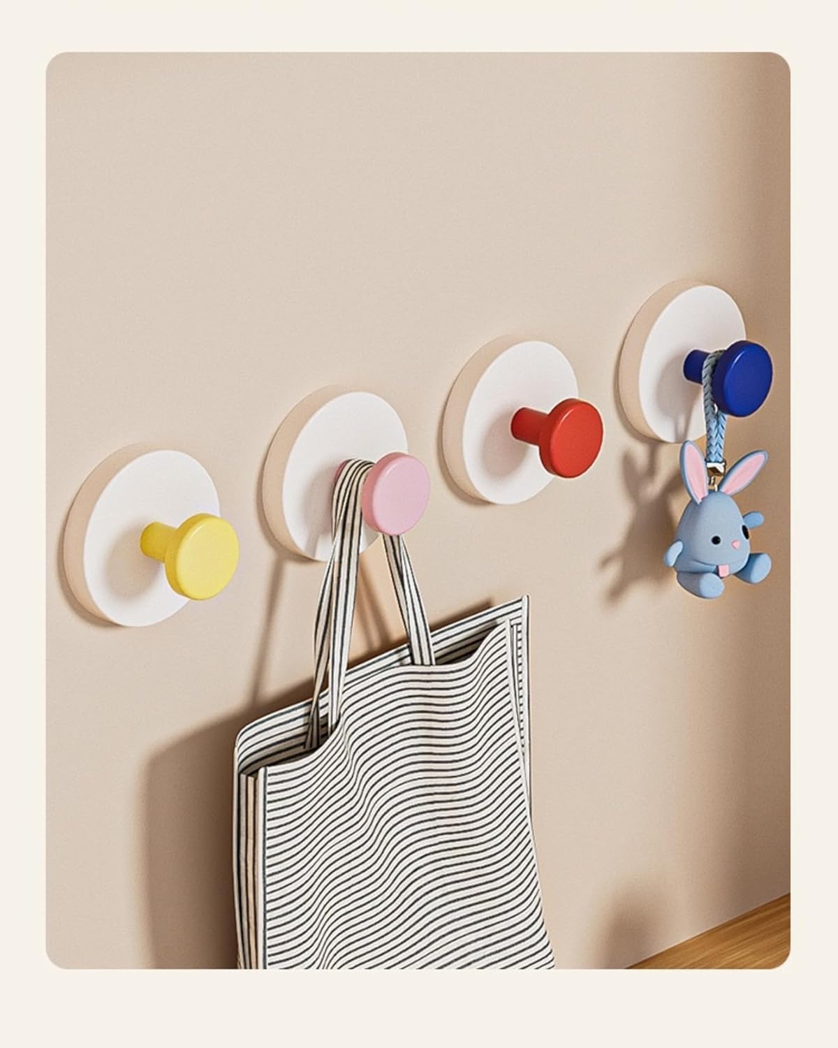 Reusable Heavy-Duty Suction Cup Hooks (Set of 4) – Removable Waterproof Wall Hooks;f