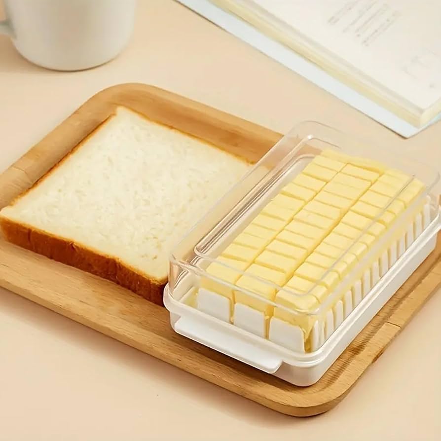 Butter Storage Container with Lid | Airtight Butter Keeper for Refrigerator & Kitchen :f