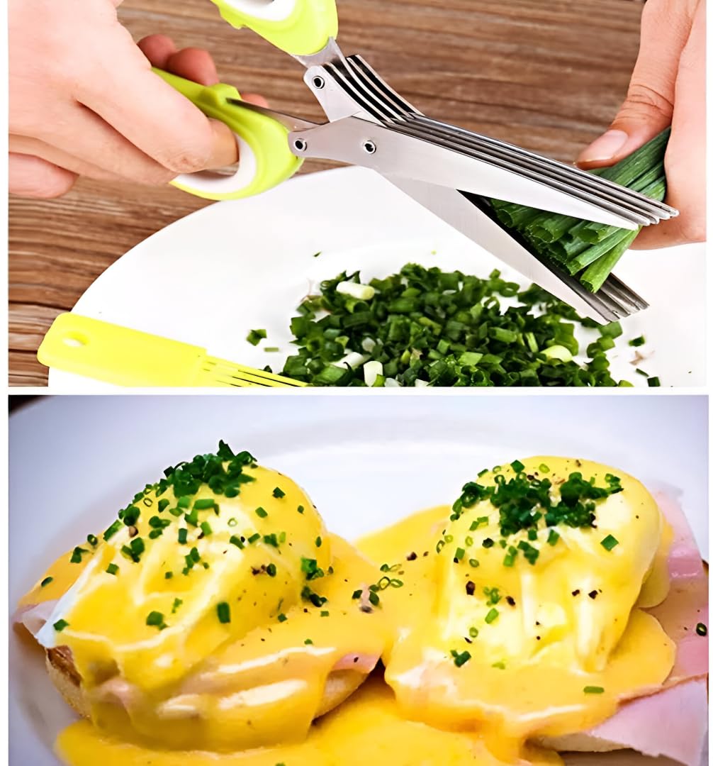Herb scissors cutting chives for food