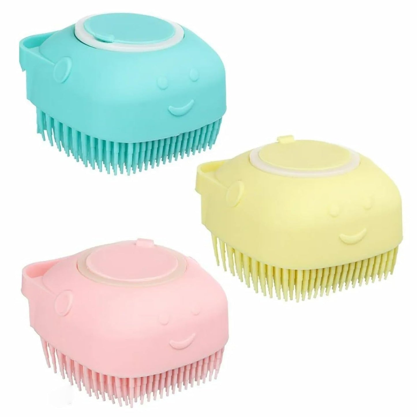 Scrubbing Soft Silicone Bath Brush- With Gel Storage- Pack of 1