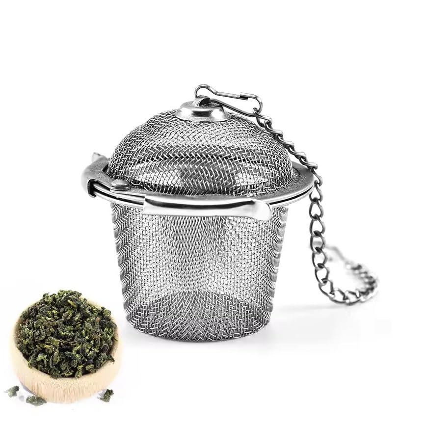 Reusable Stainless Steel Tea Infuser | Mesh Tea Filter with Hook & Long Chain :f