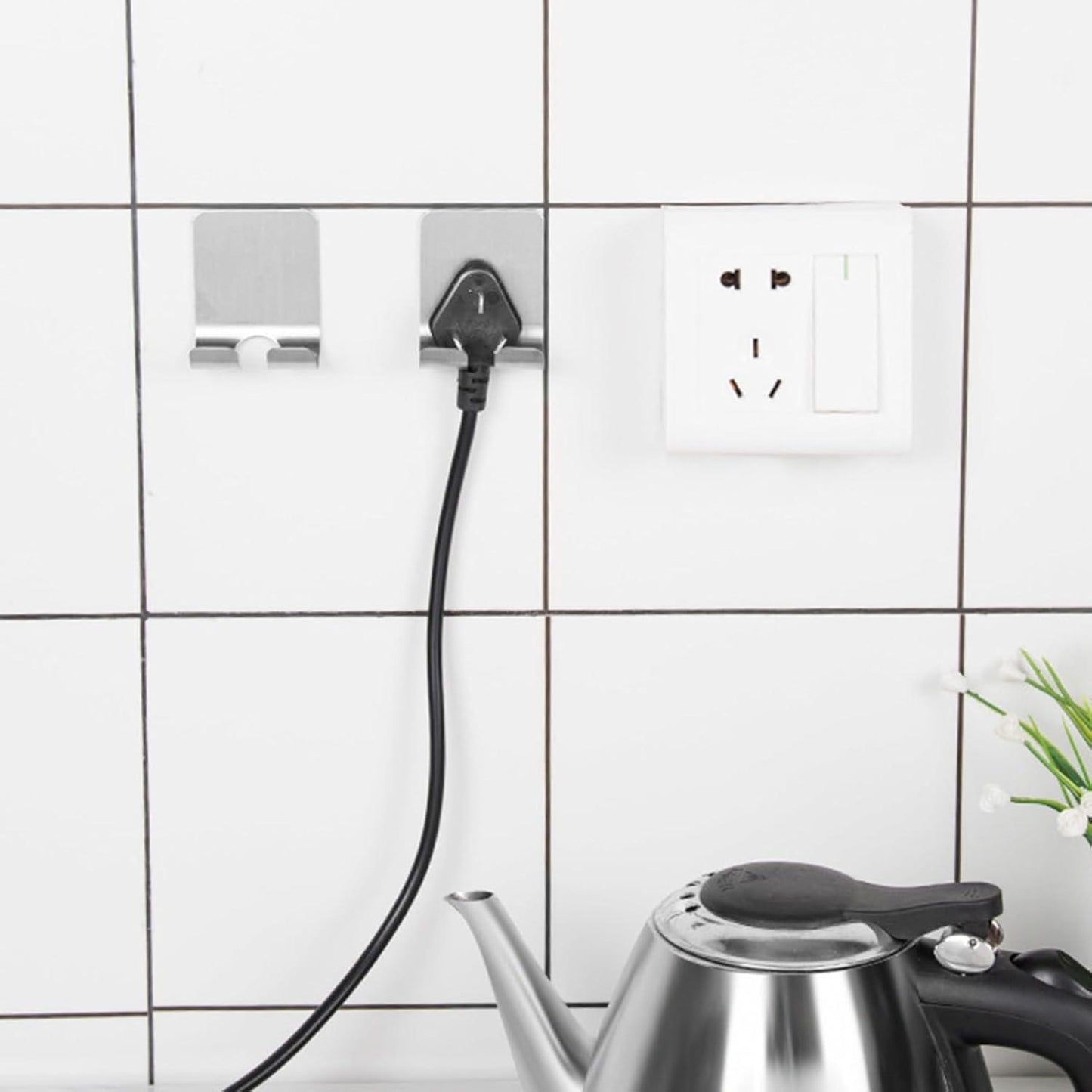 Multipurpose Wall Mounted Holder- Self-Adhesive Organizer for Phone, Charger & Accessories :f