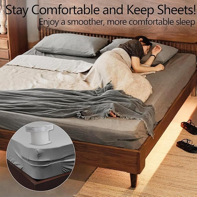 4-Pcs Adjustable Bed Sheet Holder Straps – Heavy-Duty Corner Clips for Tight, Wrinkle-Free Bedding; g