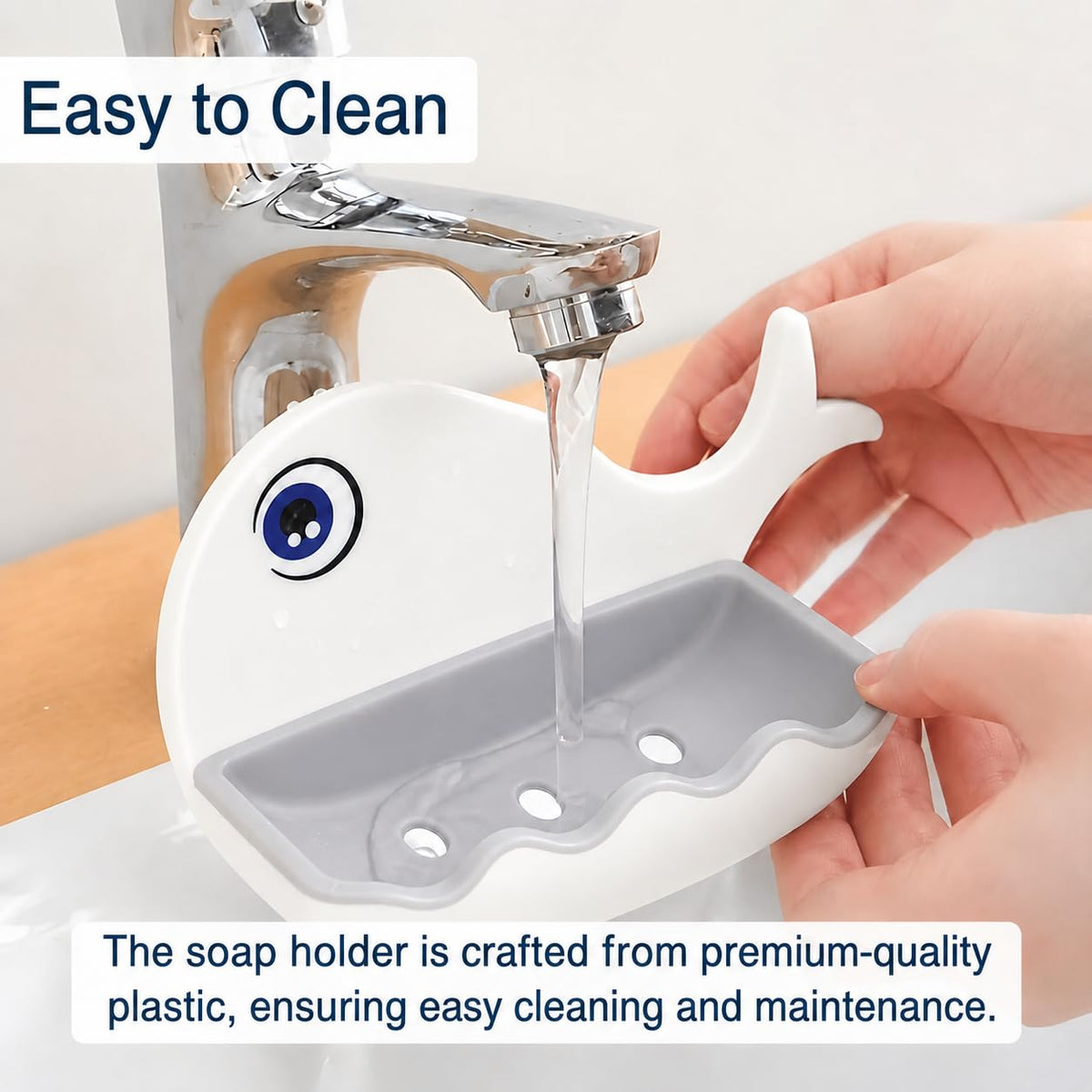 Waterproof Whale Soap Dish Holder – Stylish Bathroom Soap Storage Tray :f
