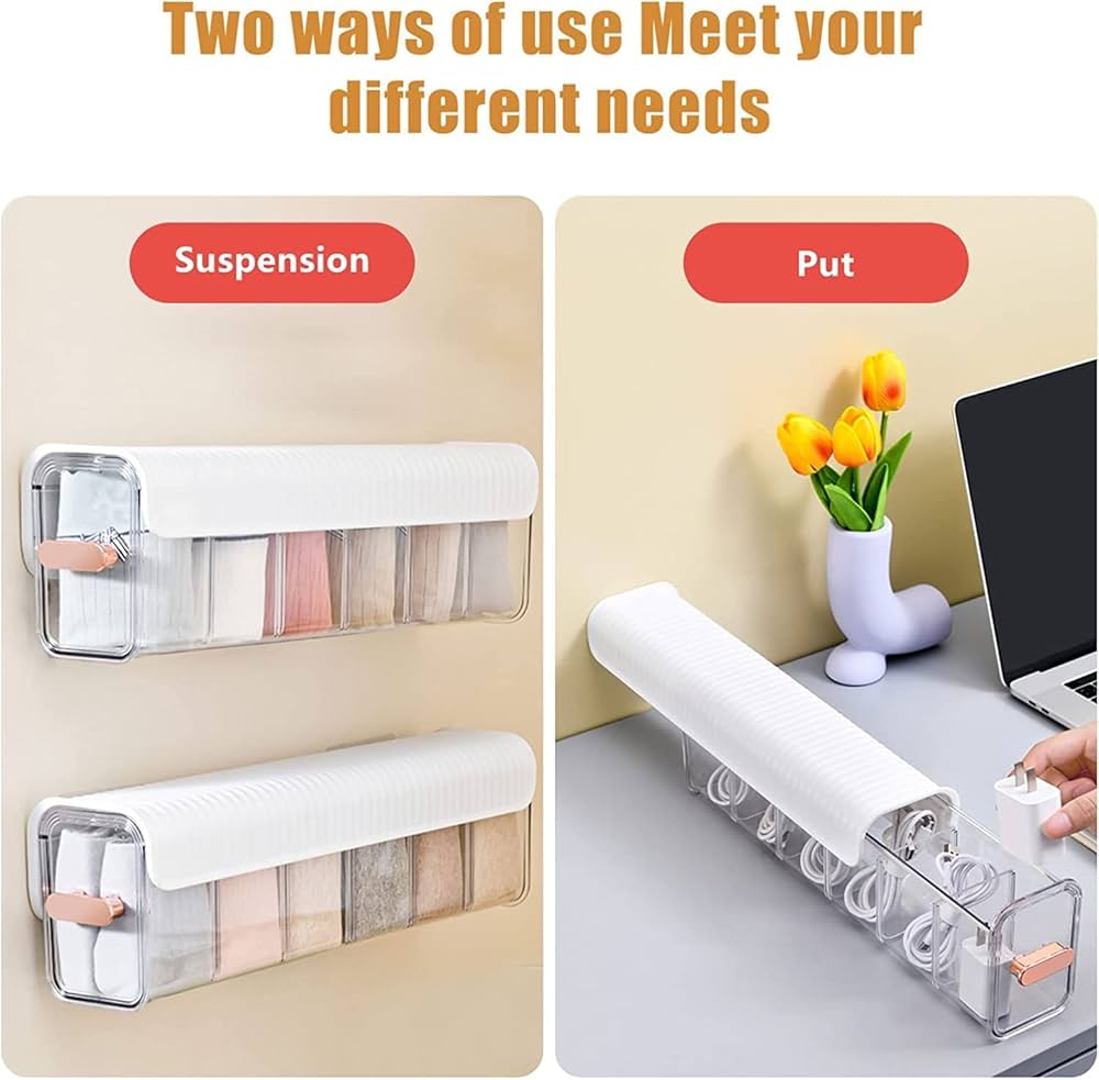 Space-Saving Wall Storage Drawer – Self-Adhesive Organizer for Socks, Underwear, Ties & Accessories: f