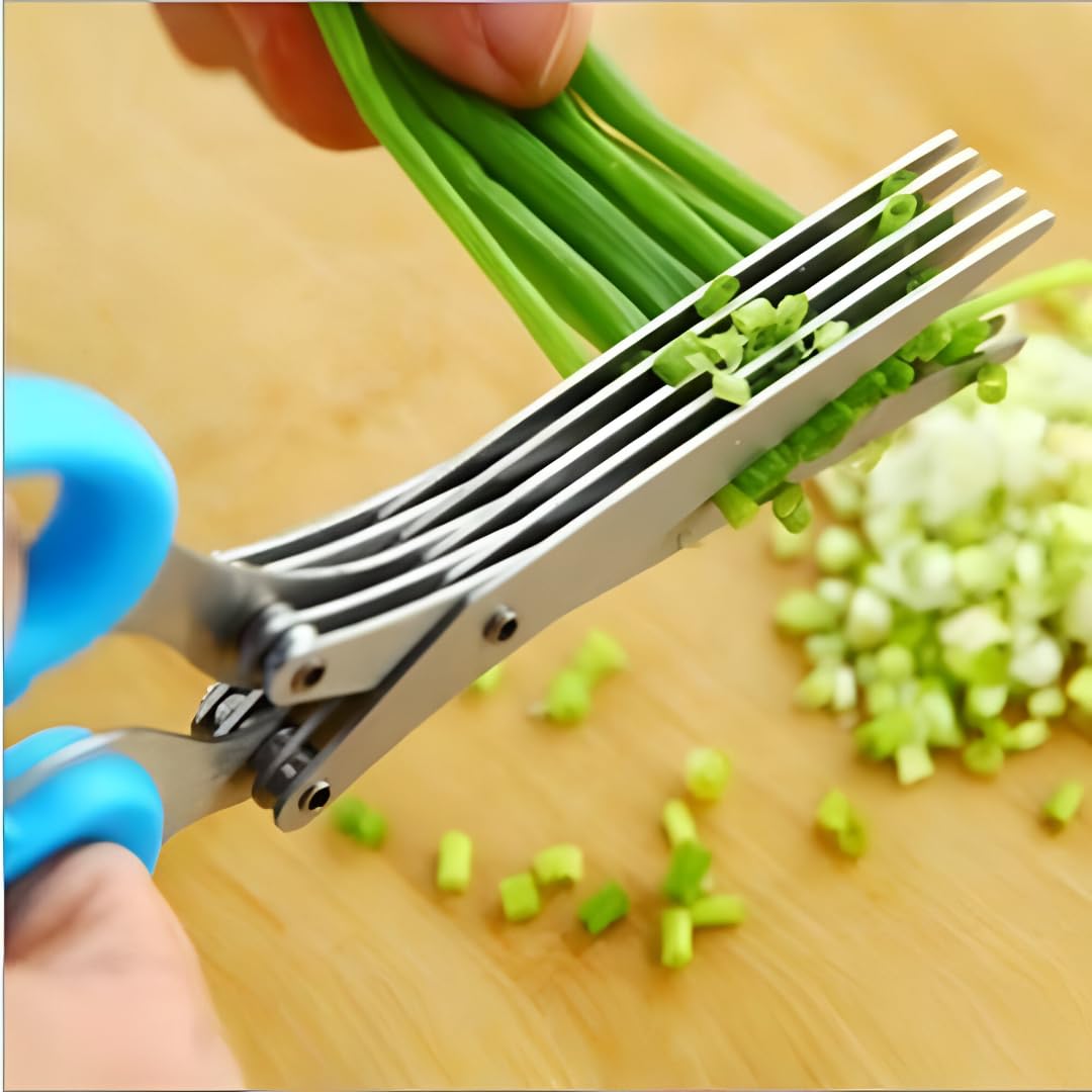 Premium Stainless Steel Herb Scissors | Quick Cutting Tool for Herbs & Vegetables: f