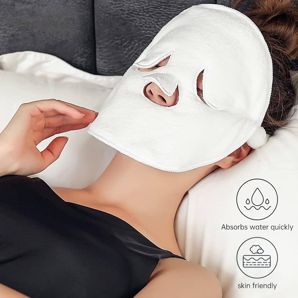 Reusable Facial Towel Mask | Hot & Cold Compress Moisturizing Face Mask :f