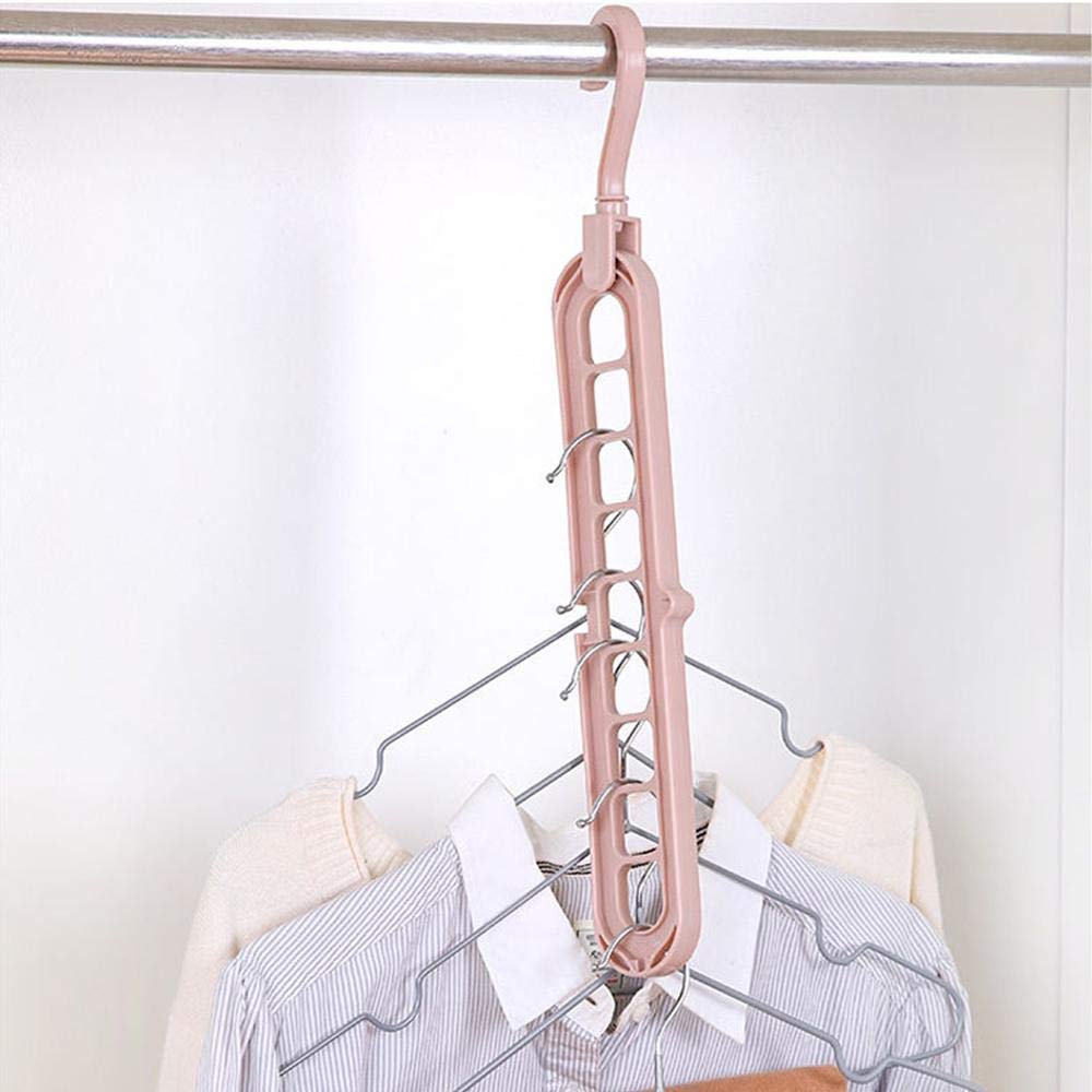 Magic Foldable Hanger | 9-Hole Multi-Layer Clothes Organizer for Wardrobe & Dorm :f