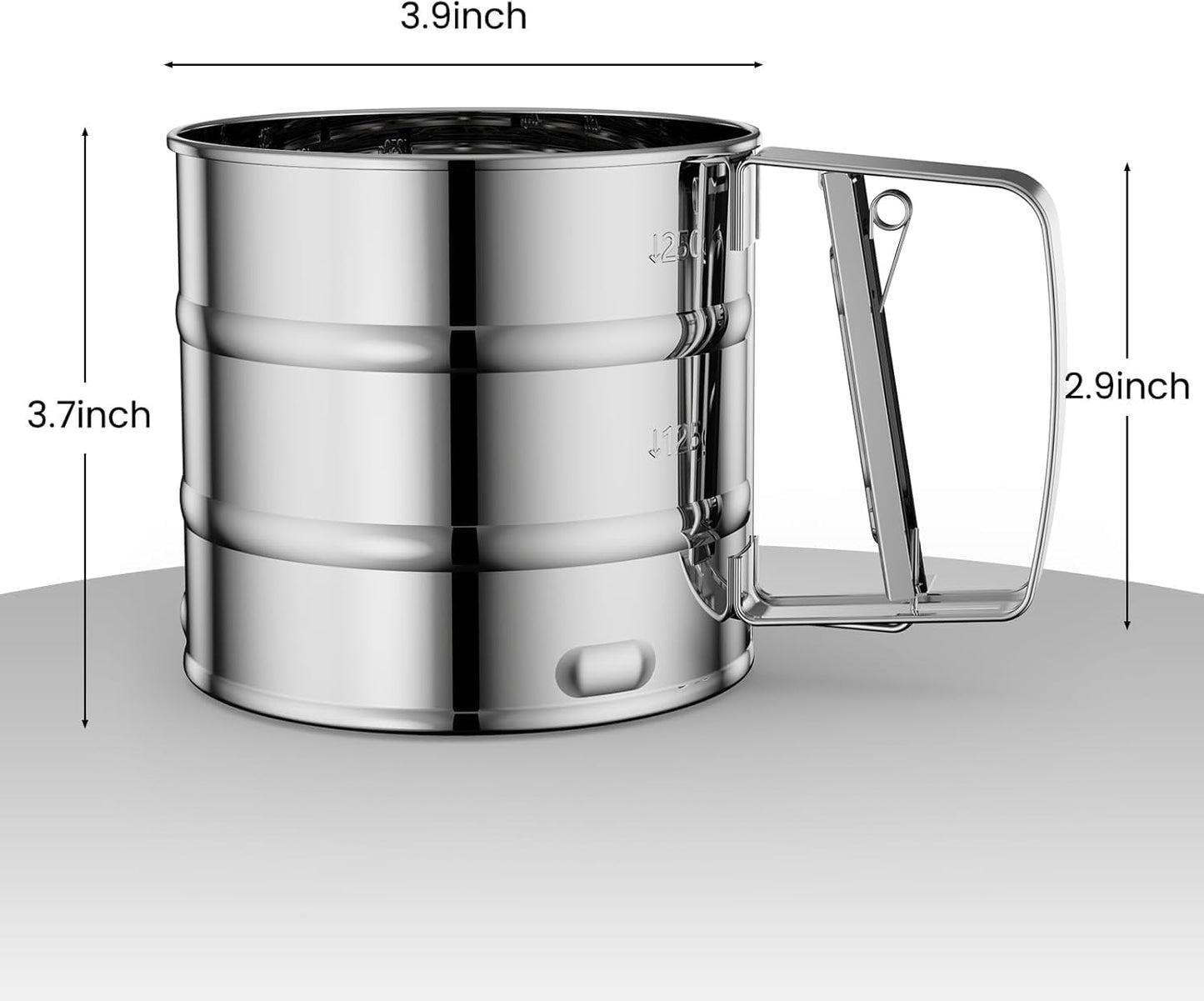Steel Manual Flour Sifter – Clean, Quick & Efficient Sieving-.g