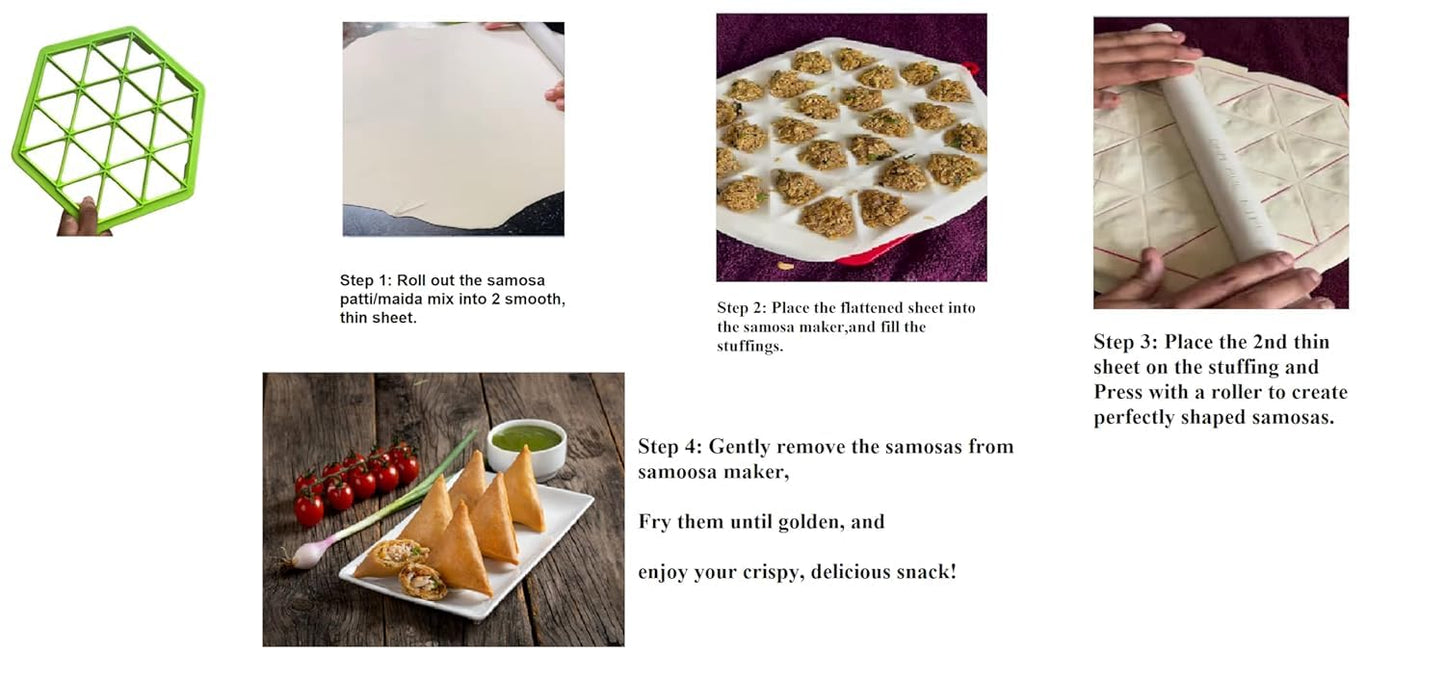 Samosa Maker (Makes 24 Samosas)- Easy Samosa Press Mould, say Goodbye to Messy samosa; g