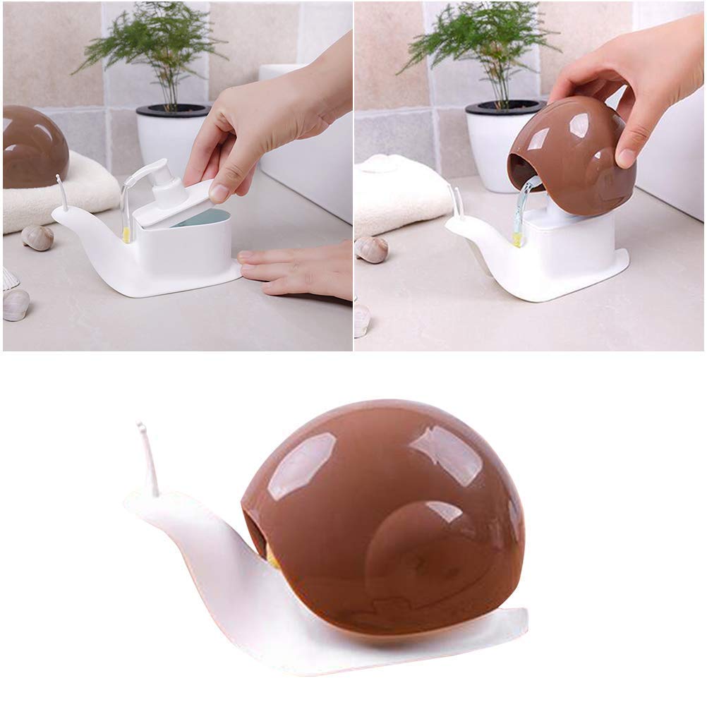 Cute Snail Liquid Soap Dispenser – Refillable Bathroom & Kitchen Hand Wash Pump; f