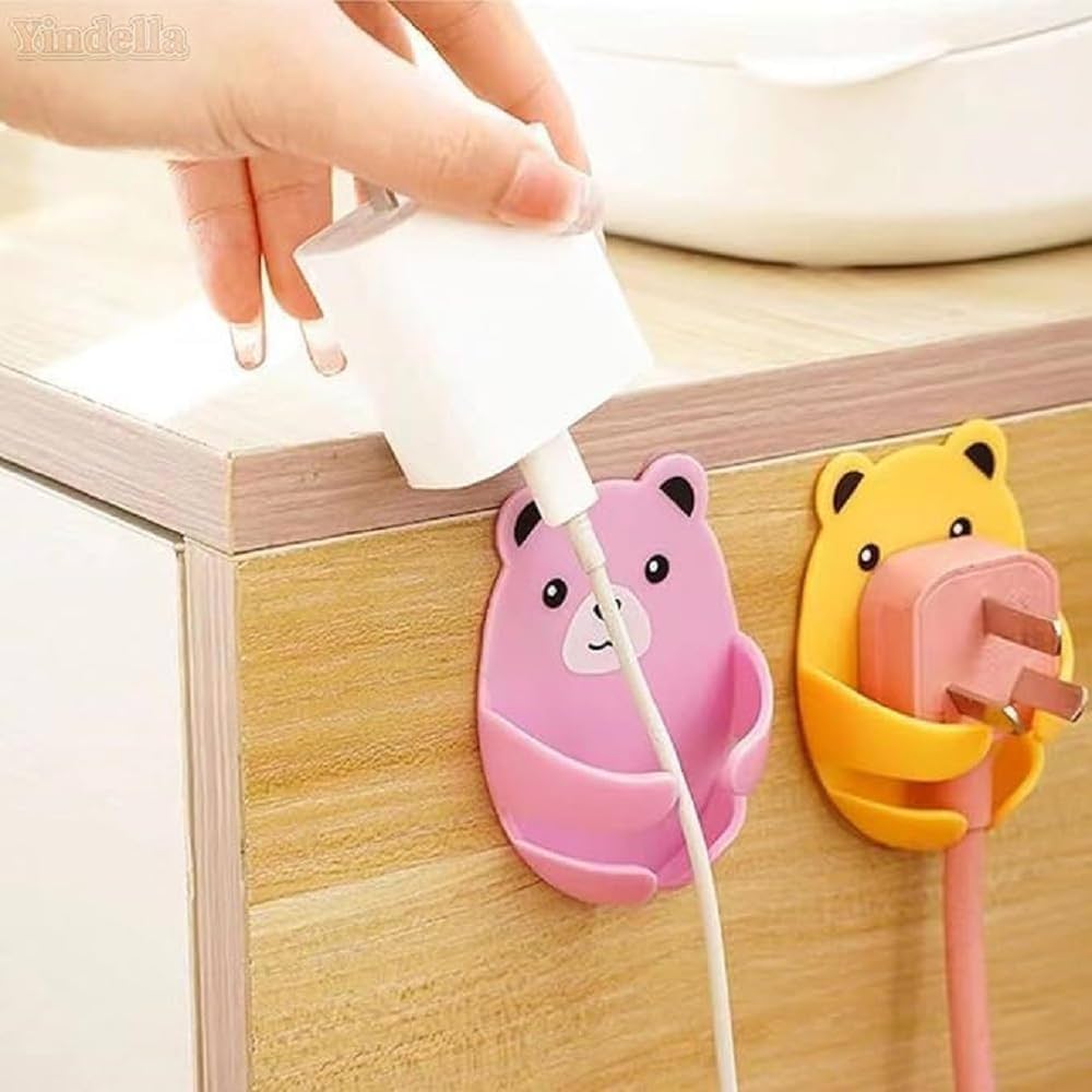 Cute Bear Cable Management Clips – Wall Mount Charger & Wire Holder: f