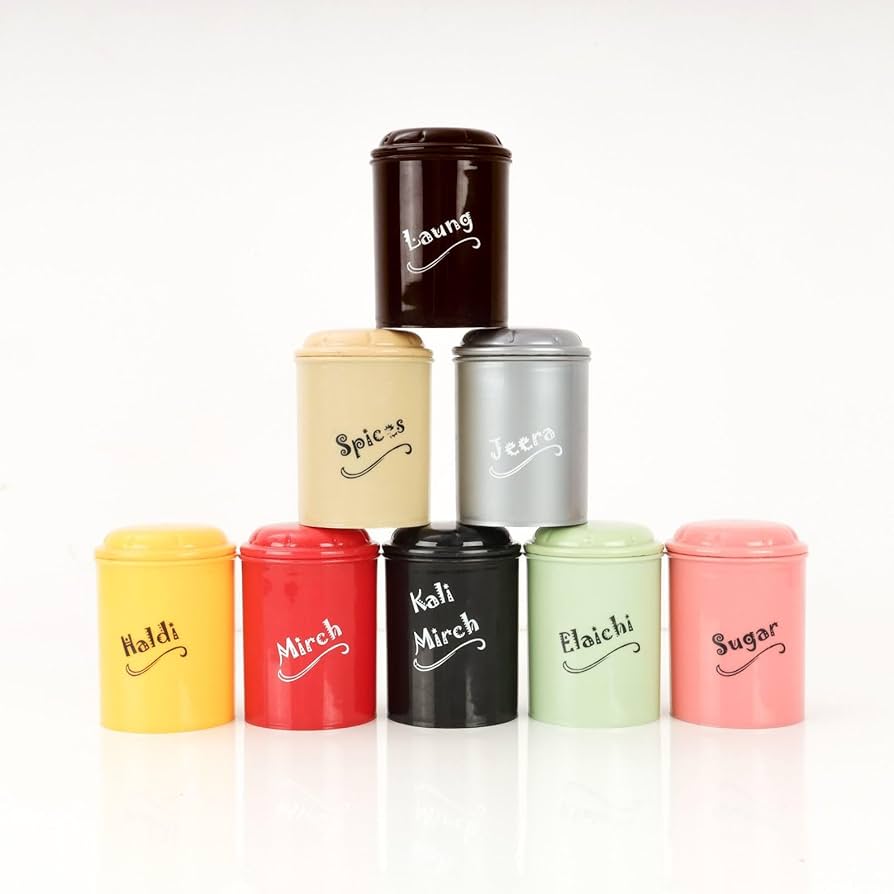8-Piece Spice Jar Set (300ml Each) – BPA-Free Plastic Kitchen Storage Containers for Sugar & Spices: f