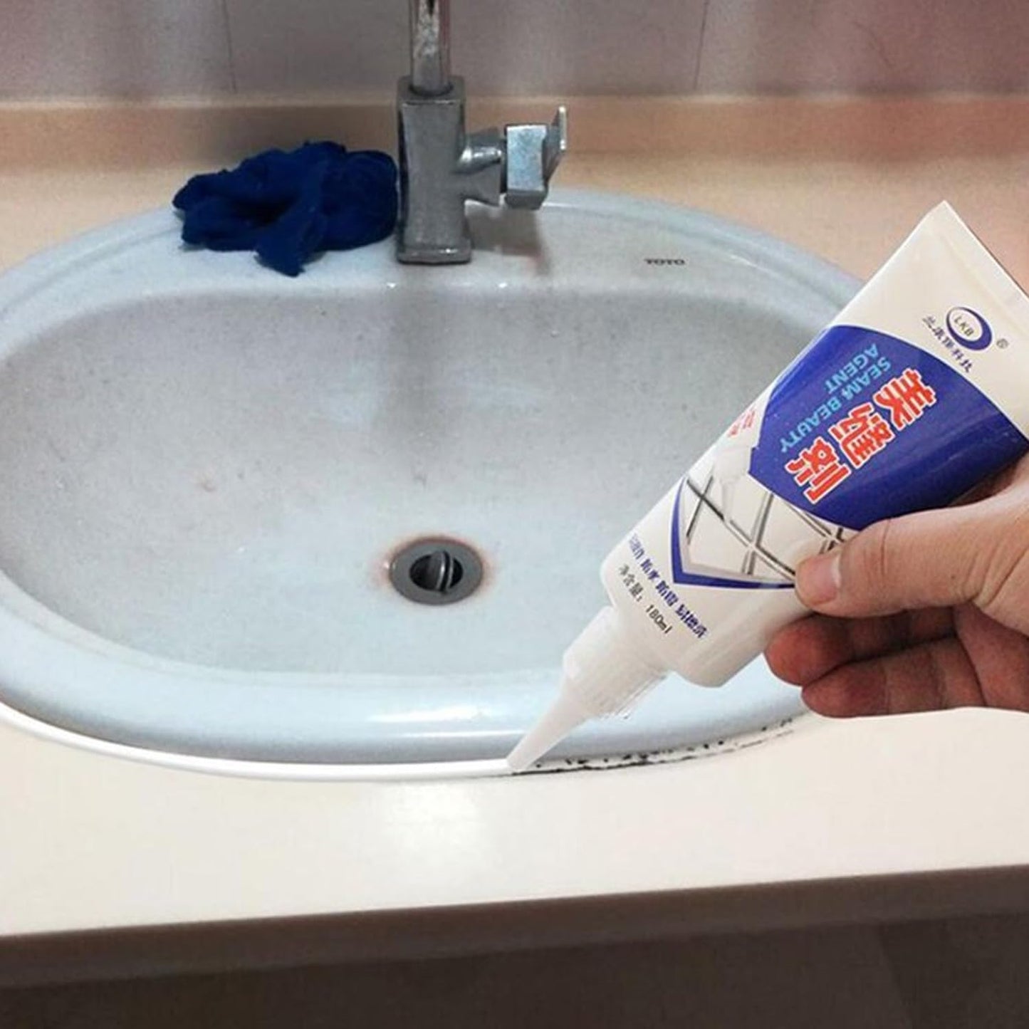 Waterproof Tile Gap Repair Sealant White Grout Filler Paste for Bathroom, Kitchen, Sink & Floor Tiles (180ml):f
