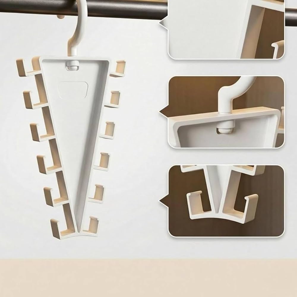 V-Shaped Clothing Organizer Hanger | 12-Hook Double-Sided Closet Storage :f