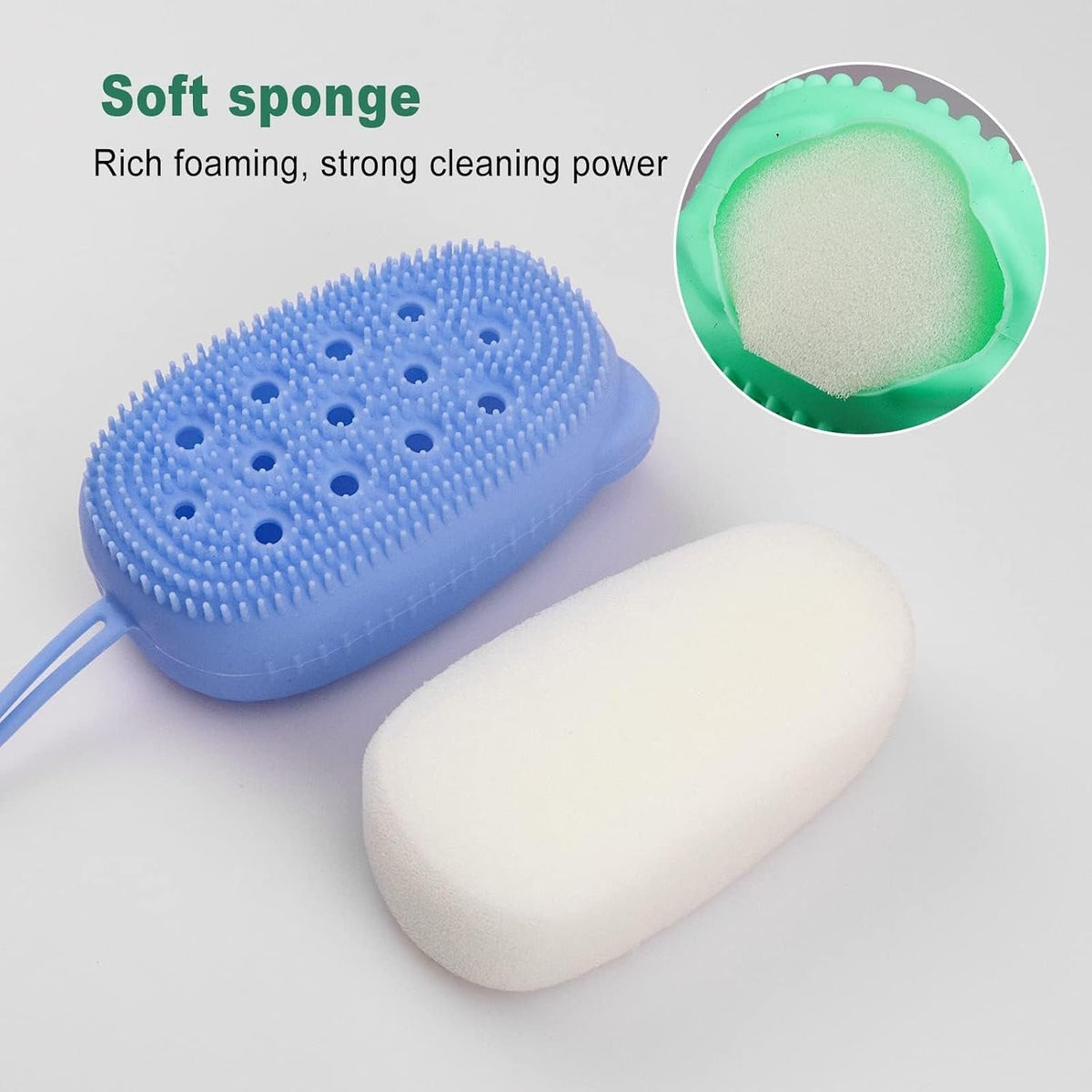Silicone Body Scrubber with Soap for Shower : f