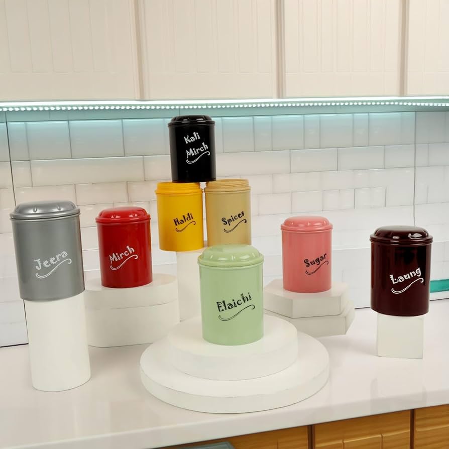 8-Piece Spice Jar Set (300ml Each) – BPA-Free Plastic Kitchen Storage Containers for Sugar & Spices: g