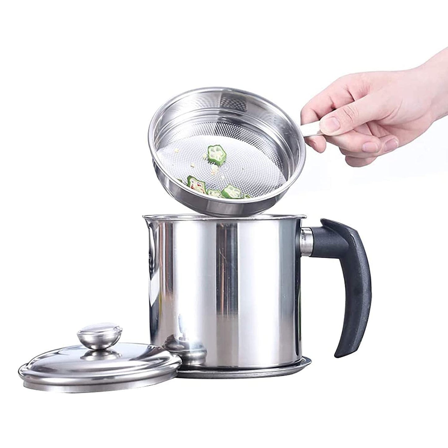 Stainless Steel Oil Filter Jar- Premium and Long Lasting.g