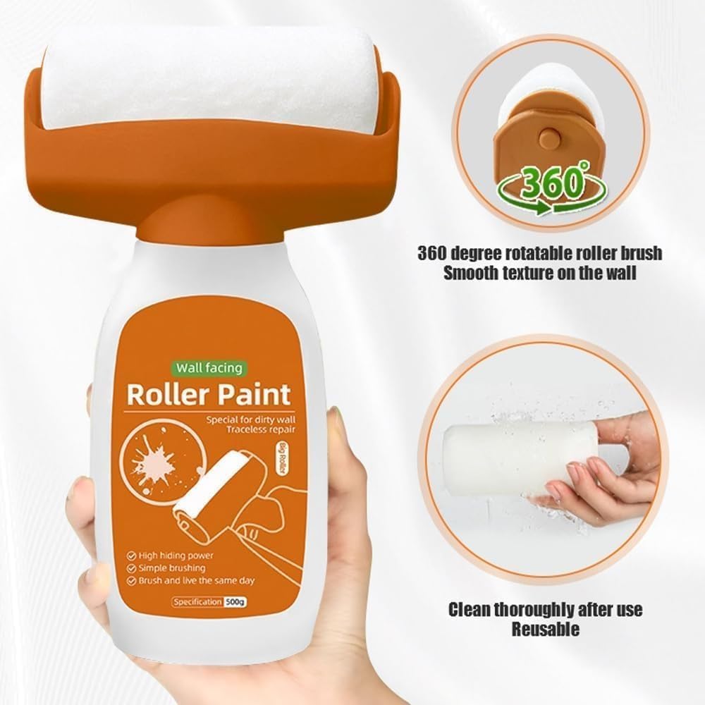 All-in-One Wall Repair Roller Brush – Covers Cracks, Scratches & Dirty Wall Stains: f