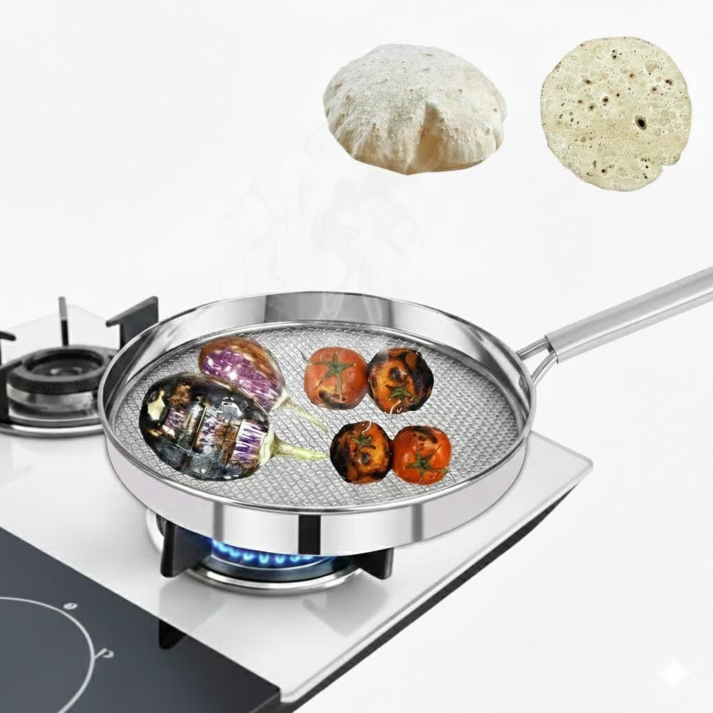 Stainless Steel Roti Roasting Rack – Gas Stove Phulka, Papad & Vegetable Roaster :f
