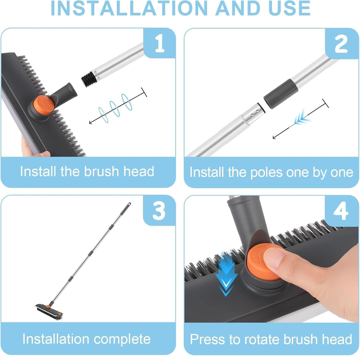 3-in-1 Bathroom Cleaning Brush with Wiper : f