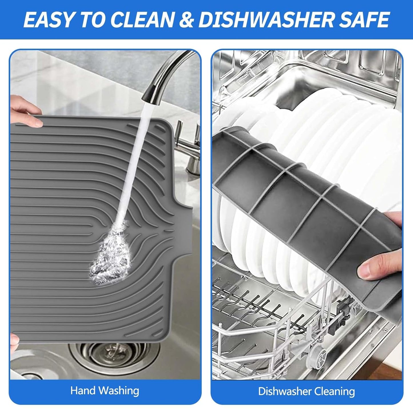 Silicone Kitchen Dish Drain Mat (40 × 30 cm)- f