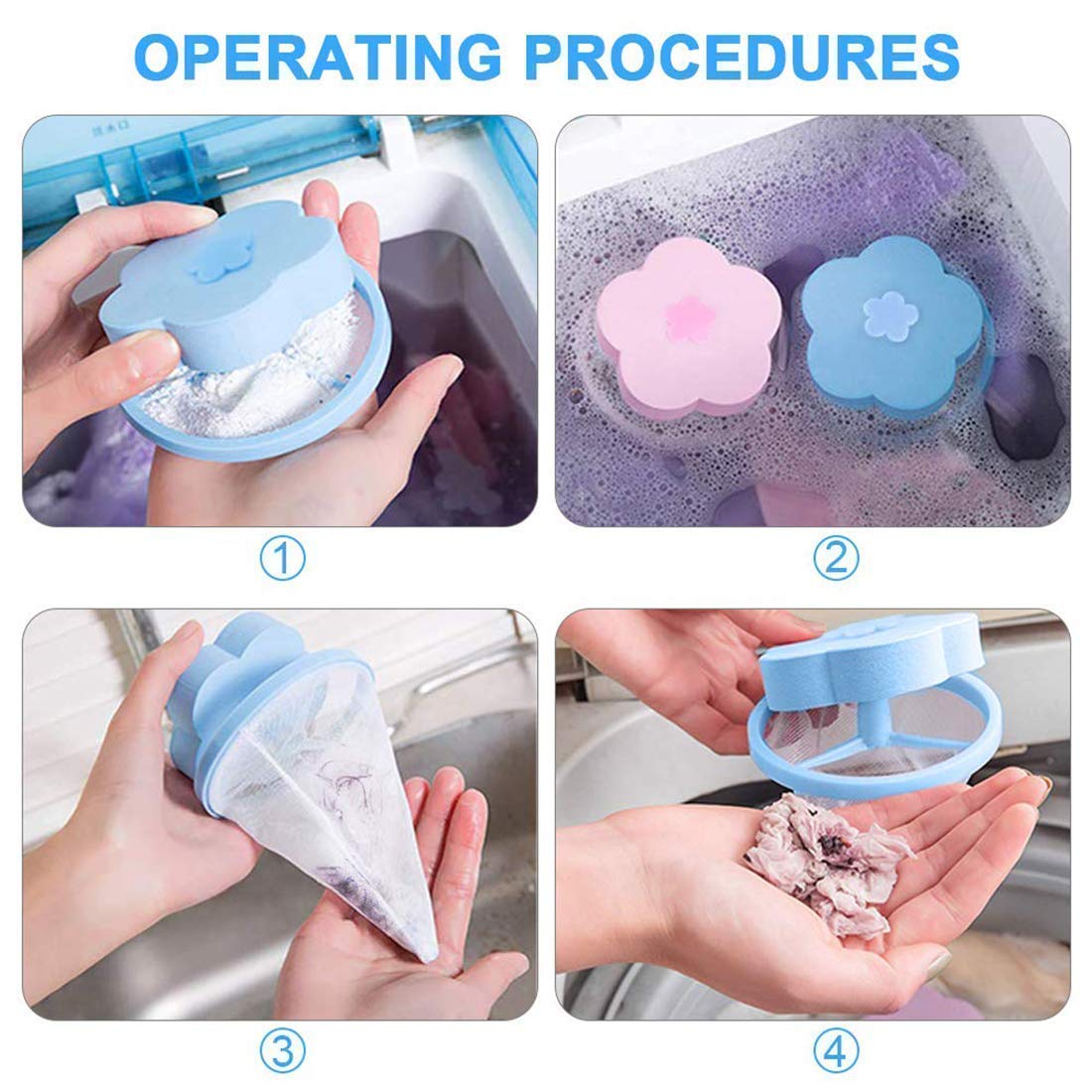 Reusable Laundry Lint Filter Bag – Washing Machine Floating Hair & Fabric Waste Catcher :f