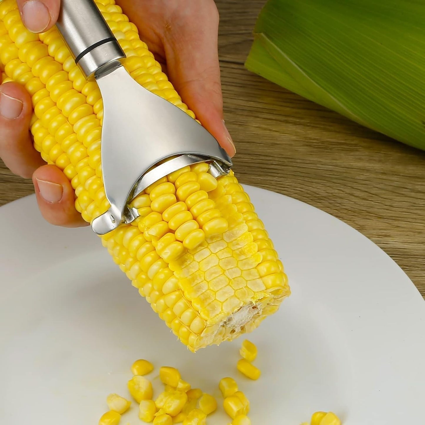 Multipurpose Corn Stripper Peeler – Stainless Steel Manual Corn Kernel Remover Tool :f