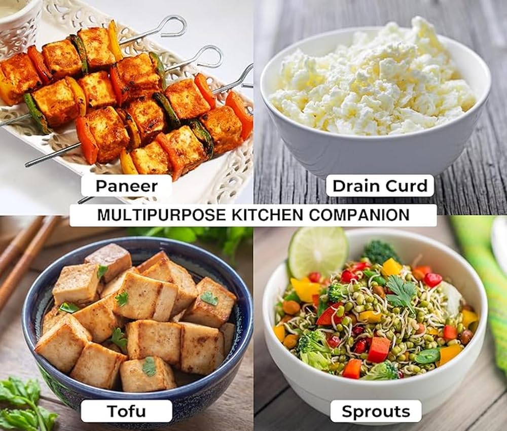 Homemade Paneer Maker Kit – Stainless Steel Press Mould for Fresh Paneer, Tofu & Cheese: f