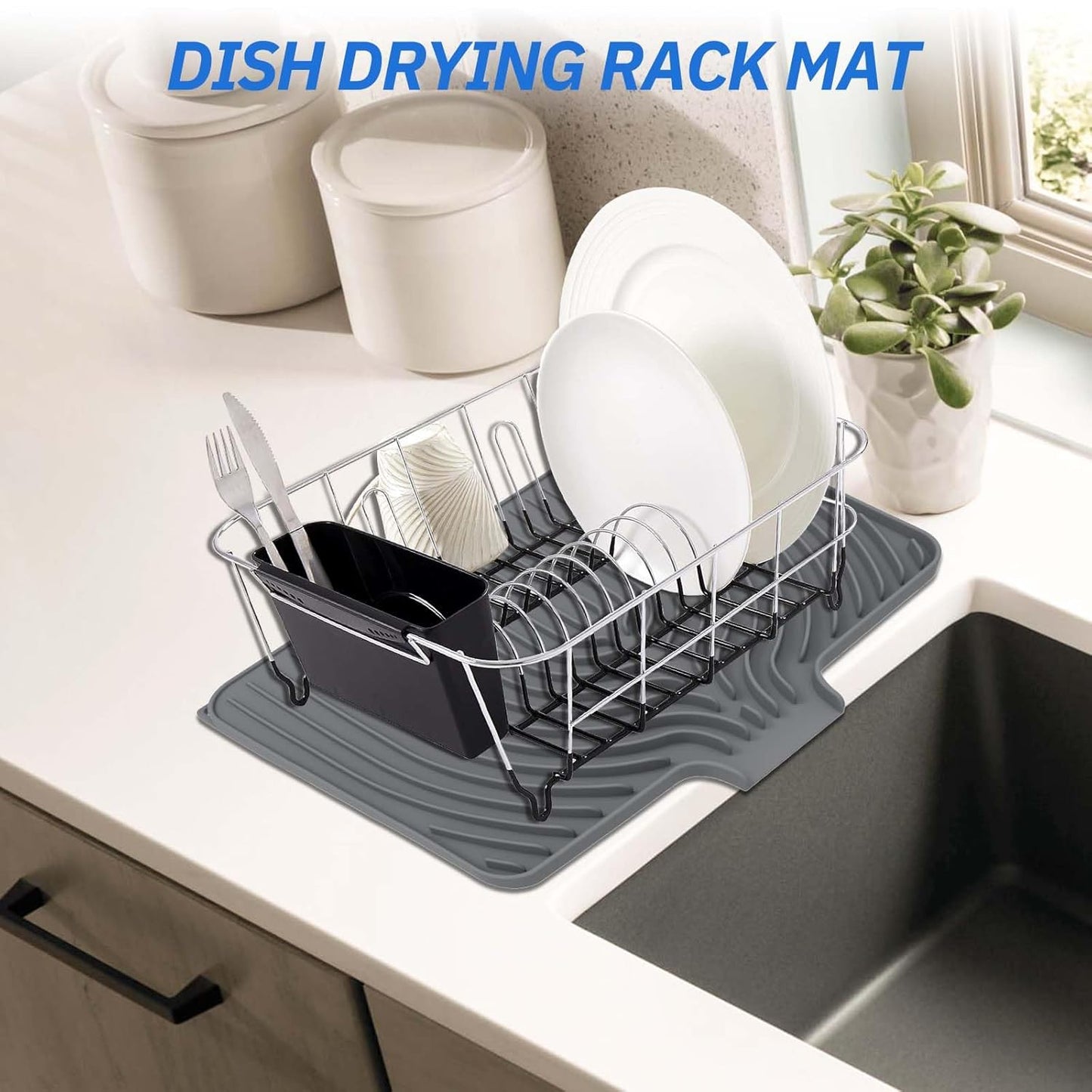 Silicone Kitchen Dish Drain Mat (40 × 30 cm)- f