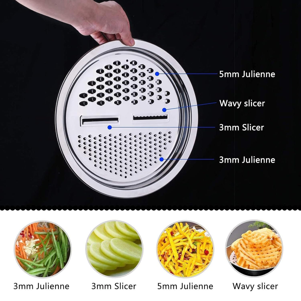 4-in-1 Stainless Steel Grater Bowl Set : f