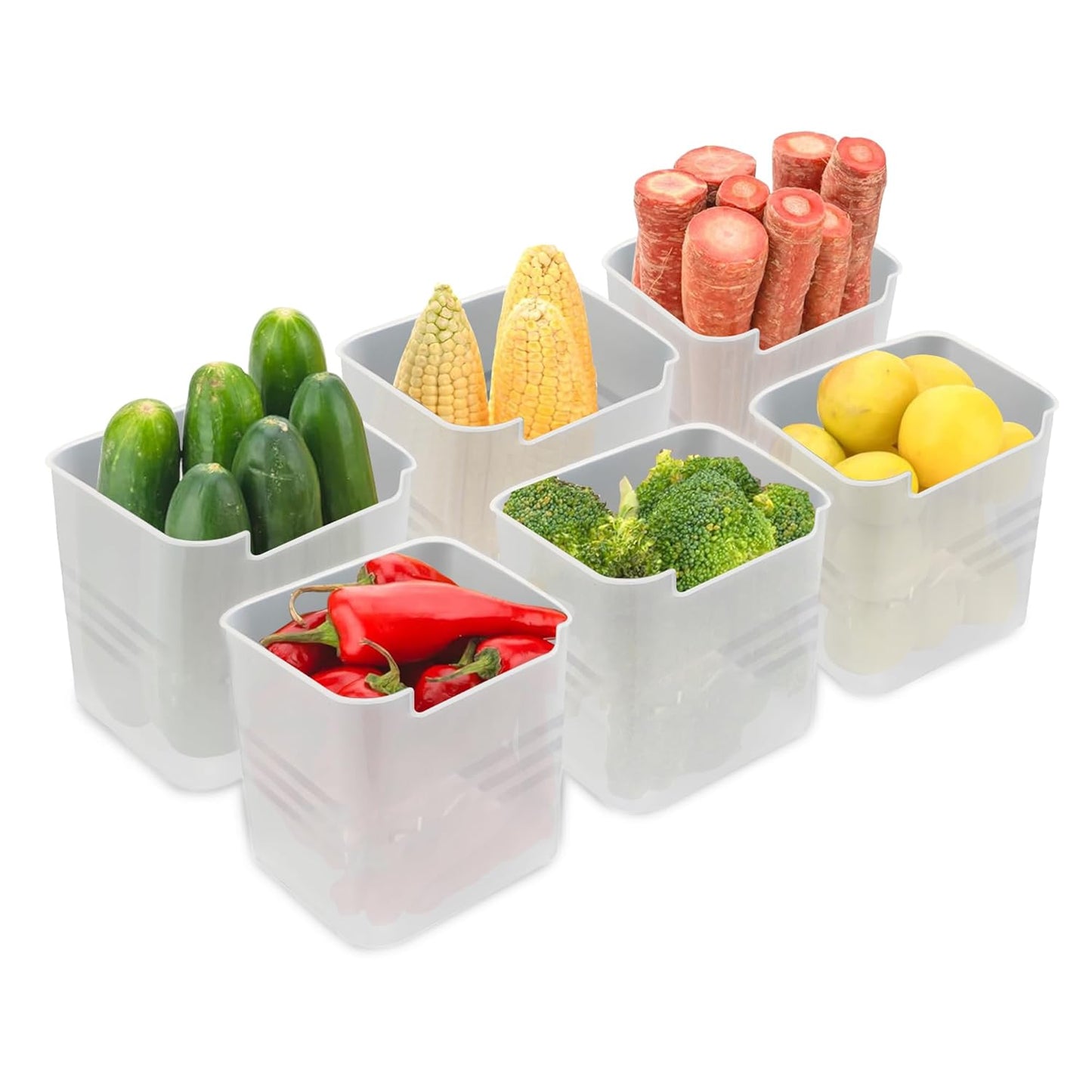 Fridge and Home Organiser Bins (Pack of 6) ,g