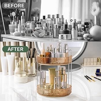 360° Makeup Organizer Carousel – Multipurpose Makeup Storage Rack for Vanity: f