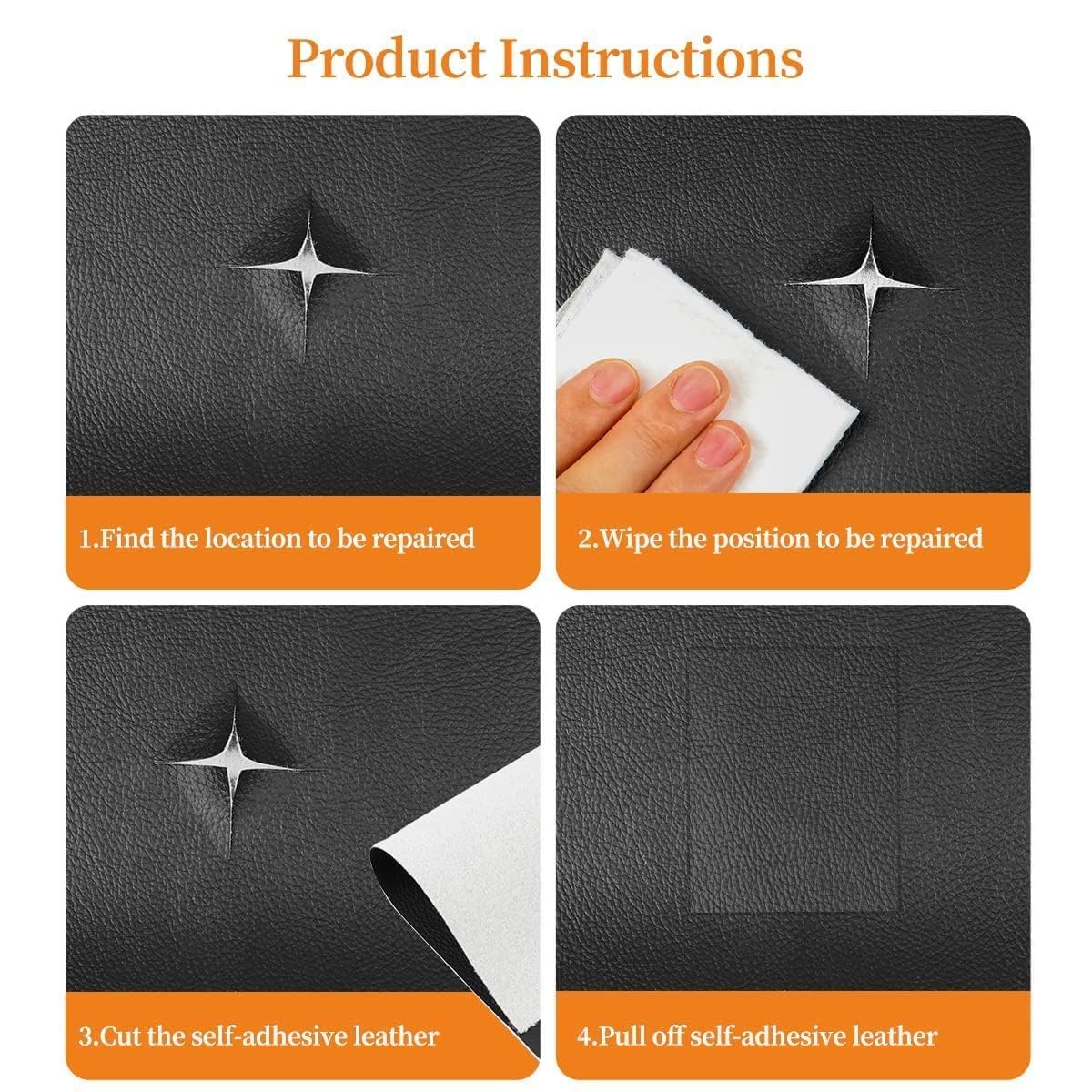 Adhesive Leather Repair Patch – (30x60 cm) Quick Fix (Pack of 2), g