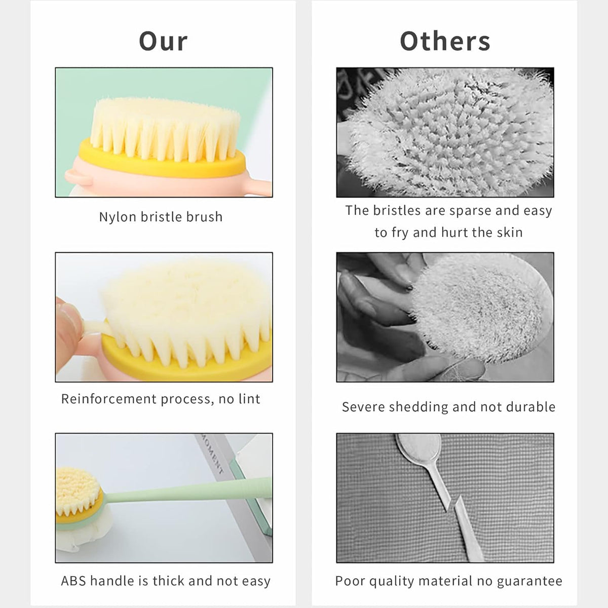 2-in-1 Shower Body Brush with Loofah Sponge for Gentle Exfoliation and Daily Bathing :f